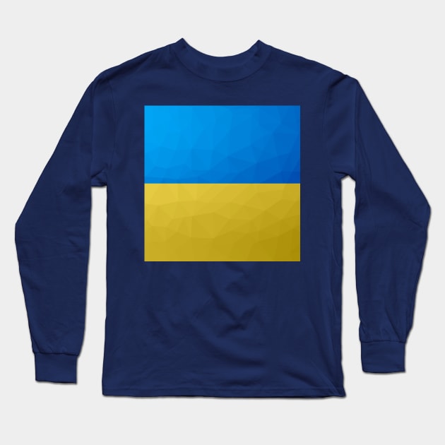 Ukraine flag yellow blue geometric pattern mesh Long Sleeve T-Shirt by PLdesign